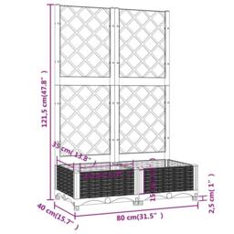 Berkfield Home Garden Planter with Trellis White 80x40x121.5 cm PP - thumbnail 8