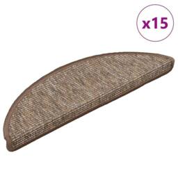 Berkfield Home Stair Mats Self-adhesive 15 pcs 56x17x3 cm Light Brown - Size: Medium - thumbnail 2