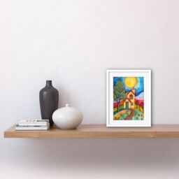 "Artery8 Wall Art Print English Country Home Folk Artwork Framed 9X7 Inch in White - Size: W7"" x H9""" - thumbnail 2