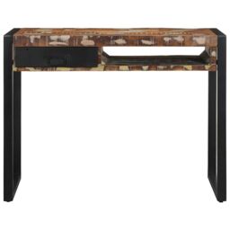 Berkfield Home Desk Multicolour 100x50x75 cm Solid Wood Reclaimed - Size: 100 x 50 x 75 cm - thumbnail 2