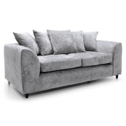 Furniture 786 Keria Chenille Fabric 3 Seater Sofa in Silver - thumbnail 3