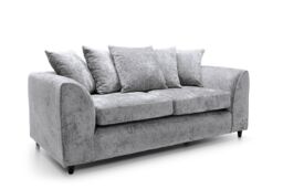 Furniture 786 Keria Chenille Fabric 3 Seater Sofa in Silver - thumbnail 2