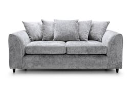 Furniture 786 Keria Chenille Fabric 3 Seater Sofa in Silver - thumbnail 1