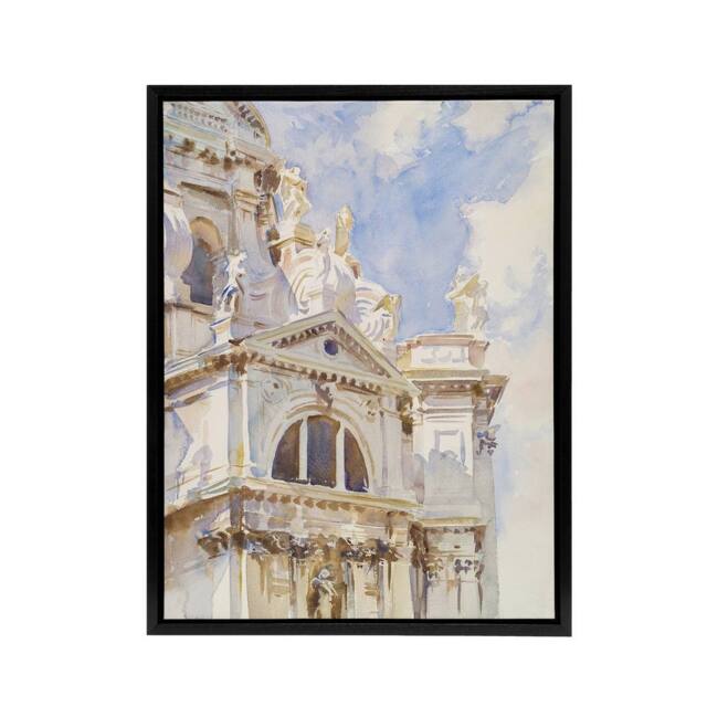 "Artery8 La Salute Church Venice Watercolour Sargent Framed Canvas Wall Art - Size: W12"" x H16""" - image 1