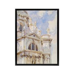 "Artery8 La Salute Church Venice Watercolour Sargent Framed Canvas Wall Art - Size: W12"" x H16""" - thumbnail 1