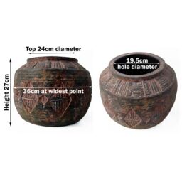 Leaf Planters Plant Pots Aztec Diamond Planter 27cm x 36cm in Dark Brown - Size: 27 cm x 36 cm - thumbnail 3