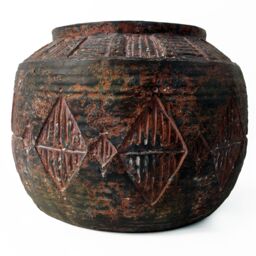 Leaf 27cm x 36cm Aztec Diamond Large Planter BrownBrown in Dark Brown - Size: 27 cm x 36 cm