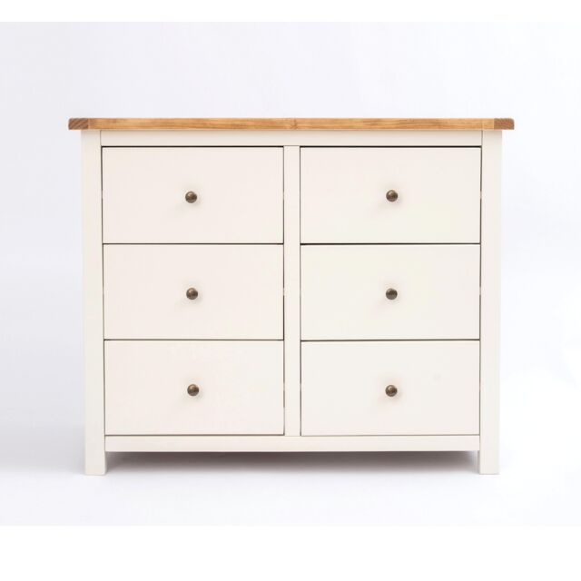 Cabinet Bits Maggiori 6 Drawer Chest of Drawers Brass Knob in Off-White - image 1