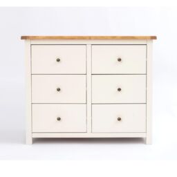 Cabinet Bits Maggiori 6 Drawer Chest of Drawers Brass Knob in Off-White