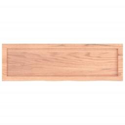 Berkfield Home Wall Shelf Light Brown 100x30x(2-4) cm Treated Solid Wood Oak - thumbnail 5