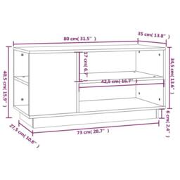 Berkfield Home TV Cabinet Honey Brown 80x35x40.5 cm Solid Wood Pine - thumbnail 9