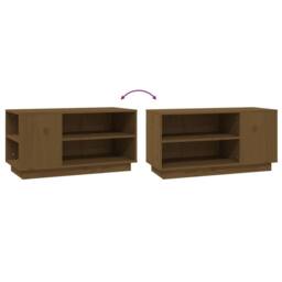 Berkfield Home TV Cabinet Honey Brown 80x35x40.5 cm Solid Wood Pine - thumbnail 7