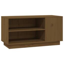 Berkfield Home TV Cabinet Honey Brown 80x35x40.5 cm Solid Wood Pine - thumbnail 3