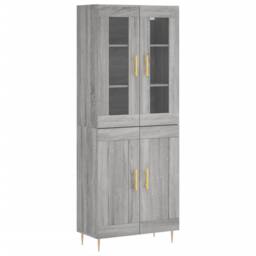 Berkfield Home Highboard Grey Sonoma 69.5x34x180 cm Engineered Wood - thumbnail 3