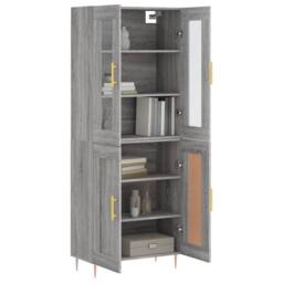 Berkfield Home Highboard Grey Sonoma 69.5x34x180 cm Engineered Wood - thumbnail 1