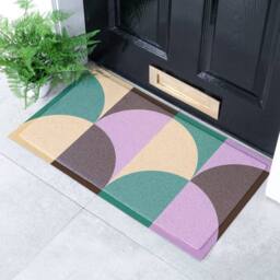 Artsy Mats Elizabeth Olwen Art Deco Indoor/Outdoor Doormat (70x40cm) in Brown - Size: 40 cm x 70 cm - thumbnail 1