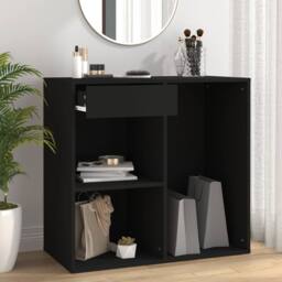 Berkfield Home Elegant Cosmetic Cabinet Black 80x40x75 cm Engineered Wood - Size: 80 x 40 x 75 cm - thumbnail 2