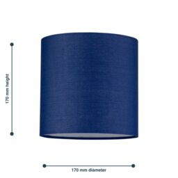 First Choice Lighting Navy Blue Cotton 17cm Table Lamp Shade - thumbnail 5