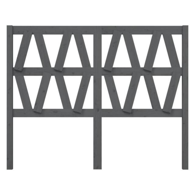 Berkfield Home Beautiful Bed Headboard Grey 146x4x100 cm Solid Wood Pine - Size: 146 x 4 x 100 cm - image 1