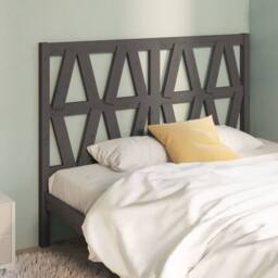 Berkfield Home Beautiful Bed Headboard Grey 146x4x100 cm Solid Wood Pine - Size: 146 x 4 x 100 cm - thumbnail 2