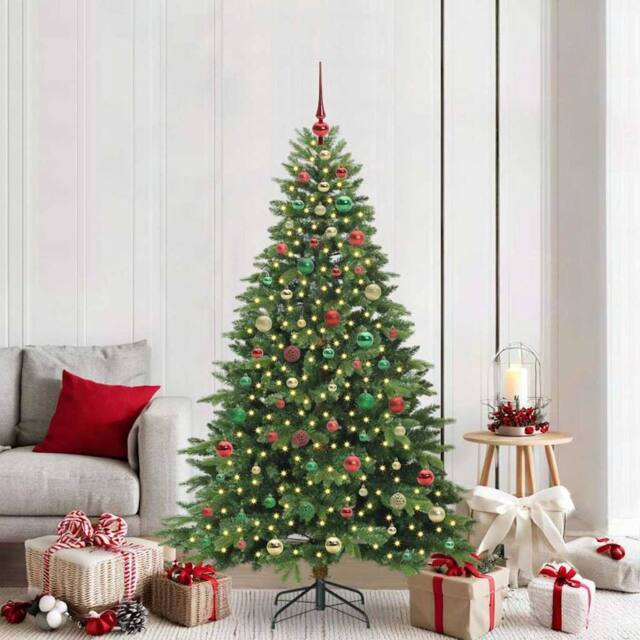 Berkfield Home Artificial Christmas Tree with 300 LEDs Green 180 cm PE & PVC - image 1