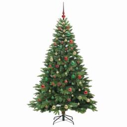 Berkfield Home Artificial Christmas Tree with 300 LEDs Green 180 cm PE & PVC - thumbnail 6