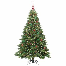 Berkfield Home Artificial Christmas Tree with 300 LEDs Green 180 cm PE & PVC - thumbnail 3