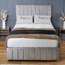 "BSSPOKE Sierra Ottoman Divan Bed Plush Velvet 54"" Headboard & No Mattress in Pink - Size: Small Double" - thumbnail 3