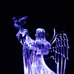 Shatchi Christmas LED Light Up Angel Figure Batter Operated Swirling Glitter Water Spinner Snowglobe Acrylic Decoration in Clear - thumbnail 9
