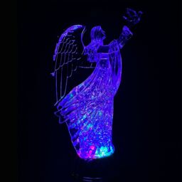 Shatchi Christmas LED Light Up Angel Figure Batter Operated Swirling Glitter Water Spinner Snowglobe Acrylic Decoration in Clear - thumbnail 8