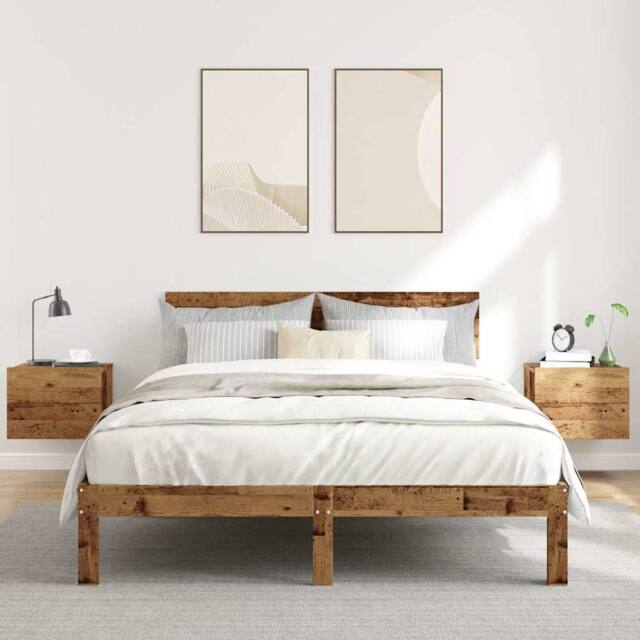 Berkfield Home Durable Wall-mounted Bedside Cabinets 2 pcs Old Wood 40x32x30 cm in Brown - Size: 40 x 32 x 30 cm - image 1