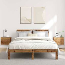 Berkfield Home Durable Wall-mounted Bedside Cabinets 2 pcs Old Wood 40x32x30 cm in Brown - Size: 40 x 32 x 30 cm - thumbnail 1