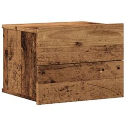 Berkfield Home Durable Wall-mounted Bedside Cabinets 2 pcs Old Wood 40x32x30 cm in Brown - Size: 40 x 32 x 30 cm - thumbnail 4