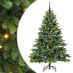 Berkfield Home Beautiful Artificial Christmas Tree with 150 LEDs Green 150 cm PE - thumbnail 3