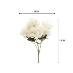 Garden Sanctuary Silk Artificial Hydrangea Flowers Bouquet Wedding Centerpiece in White - thumbnail 3
