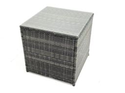 Fimous Garden Outdoor Rattan Furniture Set with Sofa Coffee table 2 Side Tables Dark Grey Mixed - thumbnail 5