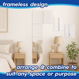 Harbour Housewares Self Adhesive Glass Wall Mirrors - 30 x 40cm - Pack of 12 in Silver - Size: 30 x 40 cm - thumbnail 5