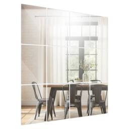 Harbour Housewares Self Adhesive Glass Wall Mirrors - 30 x 40cm - Pack of 12 in Silver - Size: 30 x 40 cm - thumbnail 1