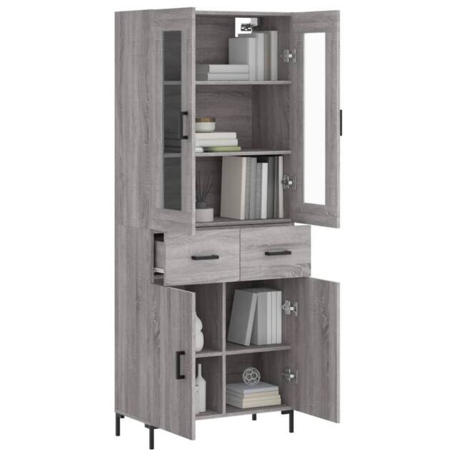 Berkfield Home Highboard Grey Sonoma 69.5x34x180 cm Engineered Wood - image 1