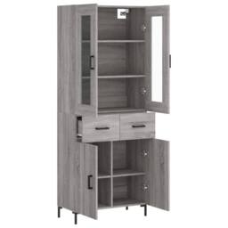 Berkfield Home Highboard Grey Sonoma 69.5x34x180 cm Engineered Wood - thumbnail 4
