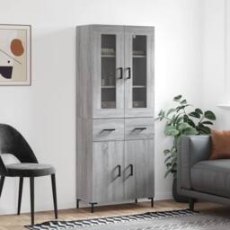 Berkfield Home Highboard Grey Sonoma 69.5x34x180 cm Engineered Wood - thumbnail 2