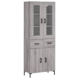 Berkfield Home Highboard Grey Sonoma 69.5x34x180 cm Engineered Wood - thumbnail 3
