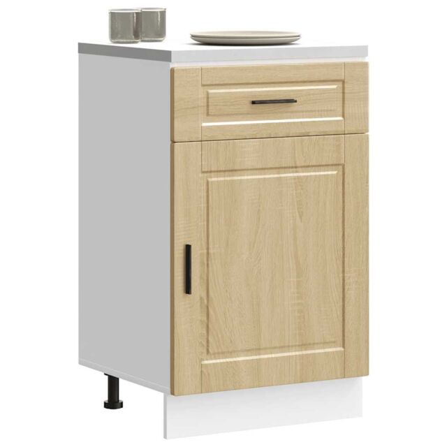 Berkfield Home Kitchen Base Cabinet¬†Porto Sonoma Oak Engineered Wood in Brown - image 1