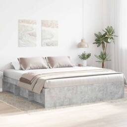 Berkfield Home Bed Frame Concrete Grey 180x200 cm Super King Size - thumbnail 2