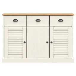 Berkfield Home Sideboard with Drawers VIGO 113x40x75 cm White Solid Wood Pine - Size: 113 x 40 x 75 cm - thumbnail 5