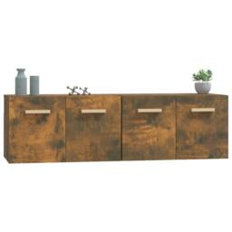 Berkfield Home Wall Cabinets 2 pcs Smoked Oak 60x36.5x35 cm Engineered Wood in Brown - thumbnail 4