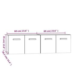 Berkfield Home Wall Cabinets 2 pcs Smoked Oak 60x36.5x35 cm Engineered Wood in Brown - thumbnail 8