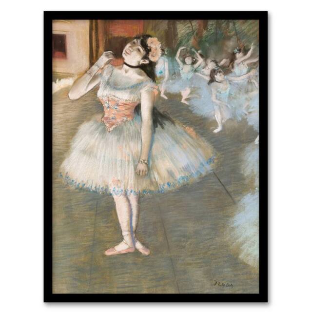 "Artery8 The Star Ballet Dancer Portrait Degas Vintage Framed Wall Art Print - Size: W12"" x H16""" - image 1
