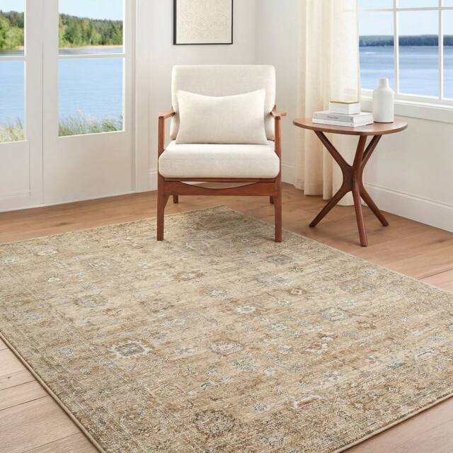 Livabliss Becki Owens Penny Vintage Beige Tan Traditional Vintage Boho Fringe Rug - Size: 160 cm x 215 cm - image 1
