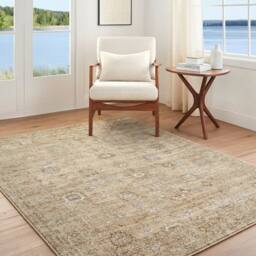 Livabliss Becki Owens Penny Vintage Beige Tan Traditional Vintage Boho Fringe Rug - Size: 160 cm x 215 cm - thumbnail 1